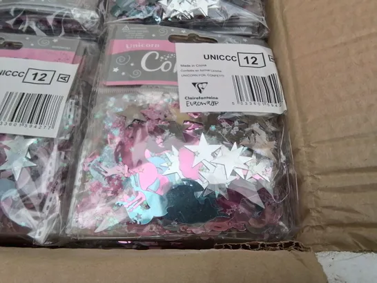 BOX OF BRAND NEW UNICORN CONFETTI - 144 PIECES 