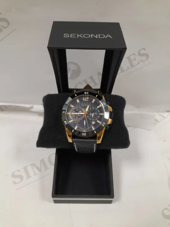 SEKONDA CHRONOGRAPH LEATHER STRAP MENS WATCH