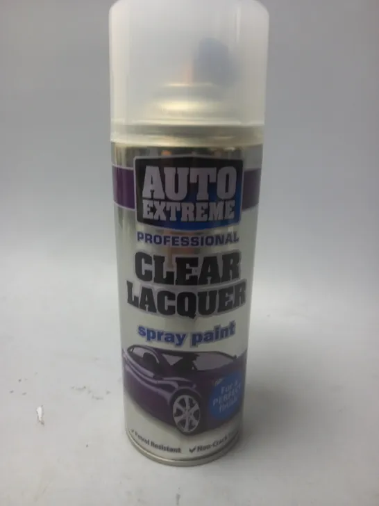 BOX OF 12 AUTO EXTREME CLEAR LACQUER SPRAT PAINT - 400ML - COLLECTION ONLY 