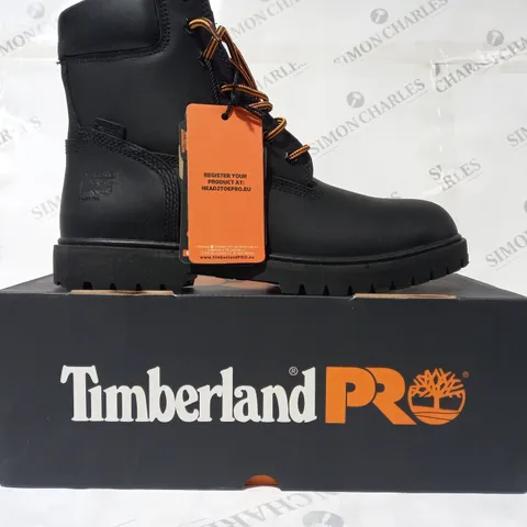 BOXED PAIR OF TIMBERLAND PRO ICONIC WORKBOOTS IN BLACK UK SIZE 9