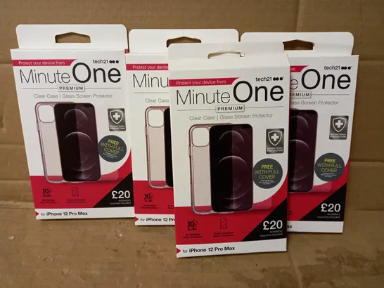 LOT OF 4 MINUTE ONE CLEAR CASES FOR IPHONE 12 PRO MAX