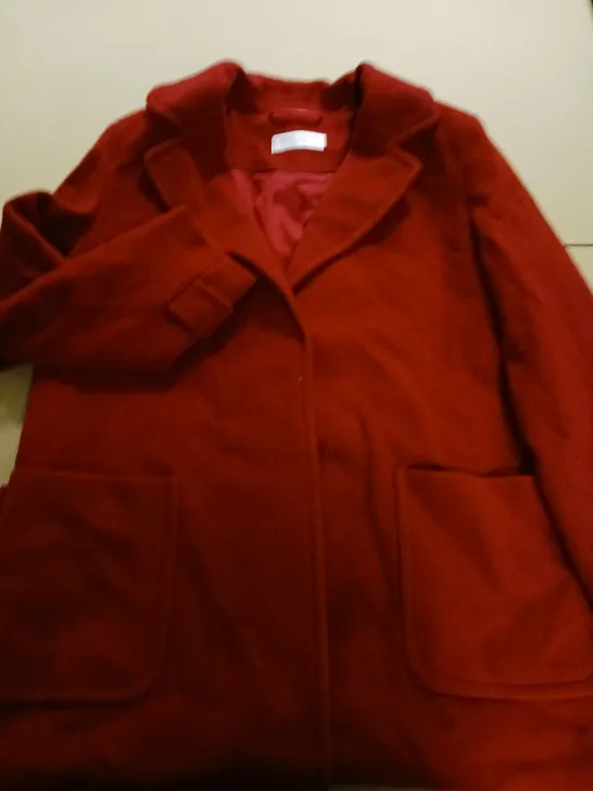 HELENE BERMAN LADIES LONG RED COAT SIZE 14