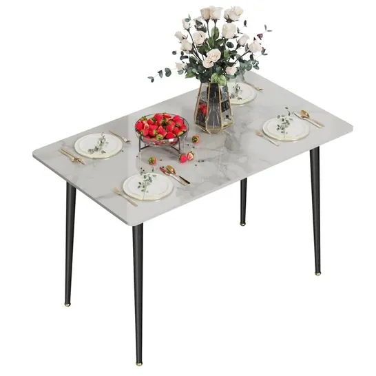 BOXED FUNKE METAL BASE DINING TABLE - WHITE (1 BOX)