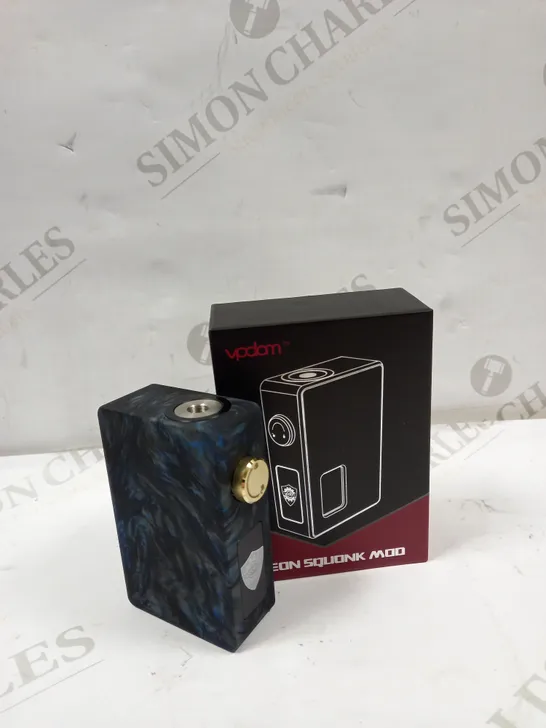 LEON SQUONK MOD BY VPDAM  WITH A REPLACEMENT SQUONK BOTTLE AND 18650 BATTERY SLEEVE ADAPTOR AND 1 USER MANUAL - BLUE 