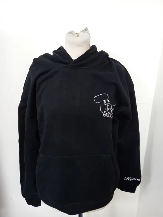 TIZZY STUDIOS HOODIE IN BLACK SIZE M 