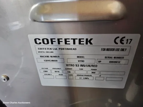 COFFEETEK VITRO S3 BEAN TO CUP COFFE MACHINE