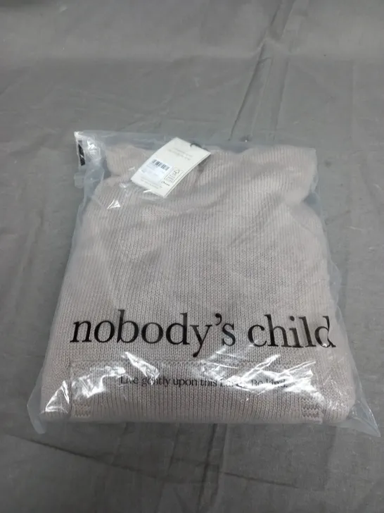 SEALED NOBODYS CHILD KNITTED HOODIE IN GREY - UK SMALL