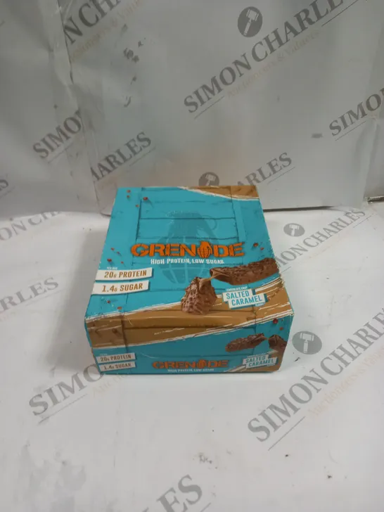 BOX OF 12X60G GRENADE PROTEIN BARS - SALTED CARAMEL 