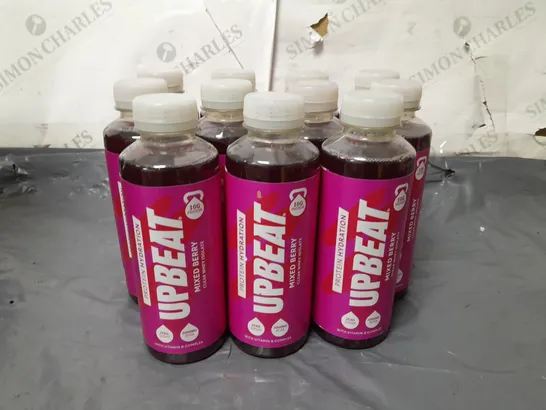 LOT OF 11 UPBEAT 500ML PROTEIN HYDRATION DRINKS - MIXED BERRY