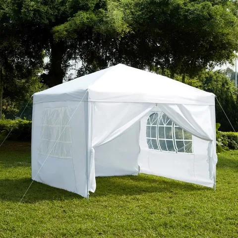 SHARP 2.5X2.5M METAL POP UP PARTY TENT - WHITE