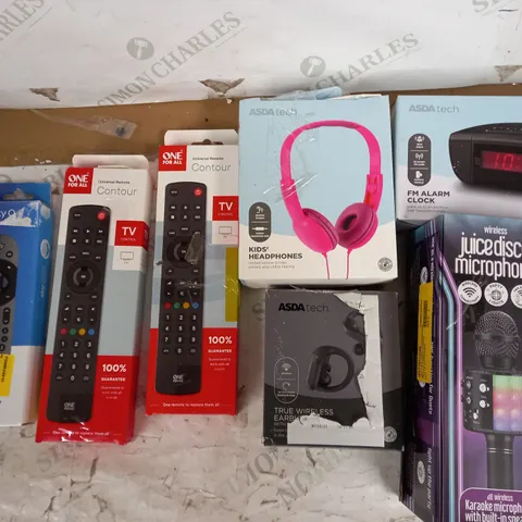 LOT OF 7 TO INCLUDE ASDA TECH HEADPHONES , ALAR CLOCK, ECT.