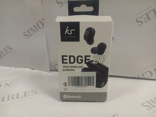 BOXED KITSOUND EDGE 20 TRUE WIRELESS EARBUDS IN BLACK