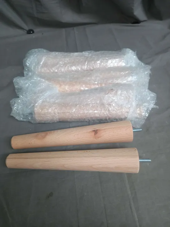 BOX OF 8 WOODEN SCREW END LEGS APPROX 20CM TALL