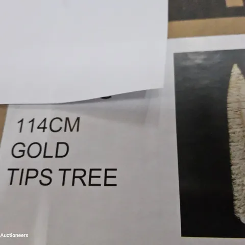 PALLET OF APPROXIMATELY 12 BRANDF NEW BOXED 114cm GOLD TIPS TREE