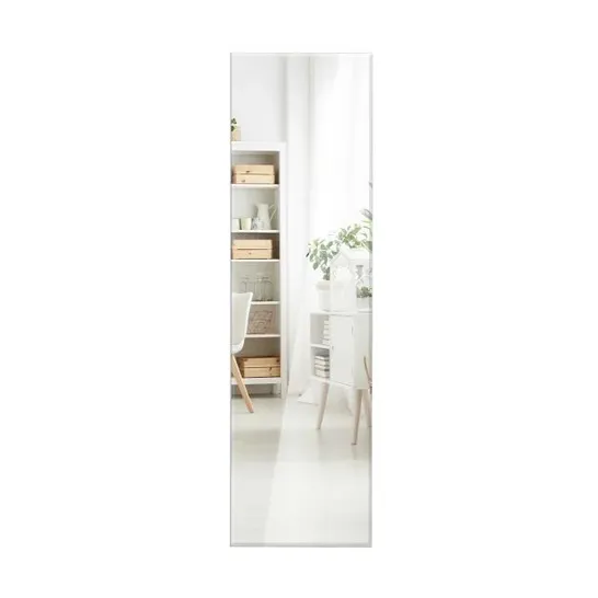 BOXED COSTWAY FULL LENGTH MIRROR, WALL MOUNTED/FLOOR LEANING DRESSING MIRROR, FRAMELESS RECTANGLE LARGE WALL MAKEUP MIRROR FOR BATHROOM, BEDROOM AND ENTRYWAY, VERTICALLY/HORIZONTALLY USE