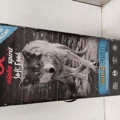 BOX OF ALPHA SPIRIT WILD FISH COMPLETE SOFT DOG FOOD Expires 05/2023