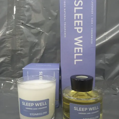 BOXED STONEGLOW SLEEP WELL REED DIFFUSER & CANDLE SET