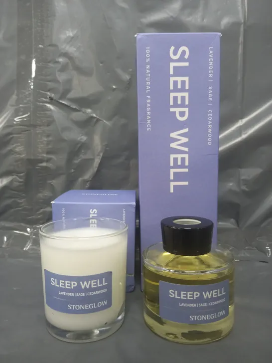 BOXED STONEGLOW SLEEP WELL REED DIFFUSER & CANDLE SET