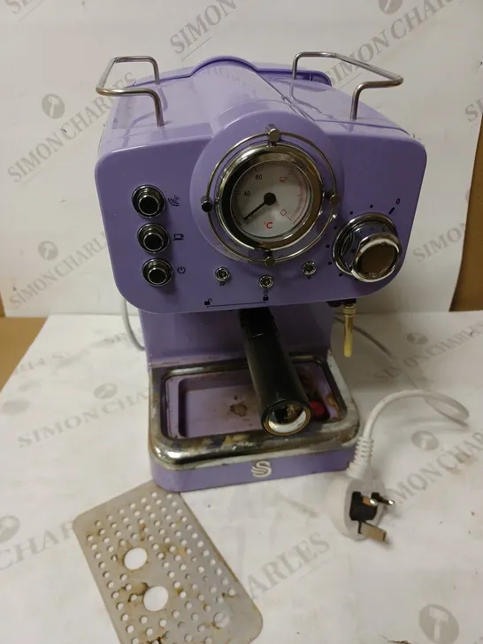 SWAN RETRO PUMP ESPRESSO MACHINE - PURPLE