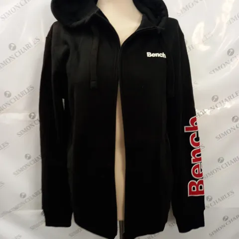 BENCH ZIP THROUGH BLACK HOODIE - M