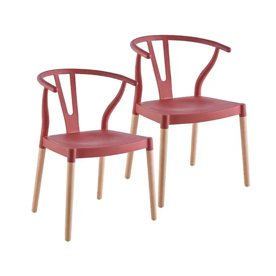 BOXED PAIR BURKELEIGH SIDE CHAIRS RED