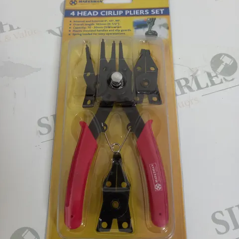 MARKSMAN 4 HEAD CIRLIP PLIERS SET