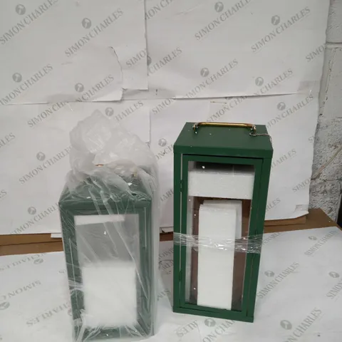 BUNDLEBERRY BY AMANDA HOLDEN SET OF 2 SQUARE LANTERNS WITH REMOVABLE LAMPS