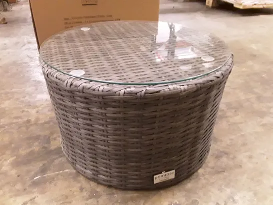 BOXED CIRCULAR FOOTSTOOL/TABLE - GREY