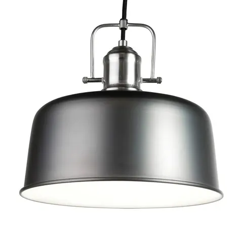 WRAPPED LAVENIA 1-LIGHT PEWTER GREY METAL DOME PENDANT 