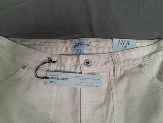 RIVER ISLAND DENIM CREAM JEANS - UK 14R