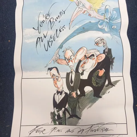 GERALD SCARFE FOUR PMS AND A FUNERAL SIGNED PRINT #45/00