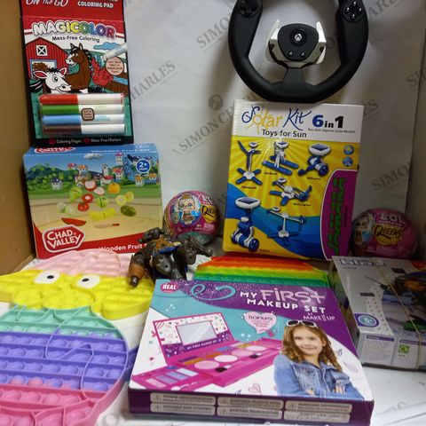 LOT OF ASSORTED TOYS. GAMES AND ACTIVITIES TO INCLUDE POPPET TOYS, LOL SUPRISE AND CHAD VALLEY