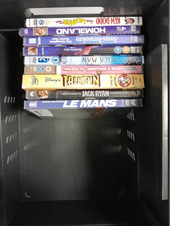 APPROXIMATELY 15 ASSORTED DVD FILMS/BOX SET TO INCLUDE LE MANS, TALESPIN, JACK RYAN ETC 