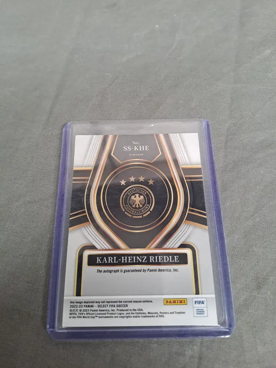2022-23 KARL-HEINZ RIEDLE AUTO PANINI SILVER FIFA COLLECTIBLE CARD - SIGNED