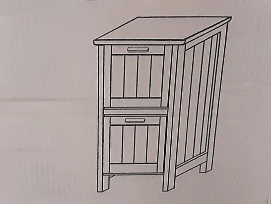 BOXED 2 DRAWER CABINET IN WHITE 