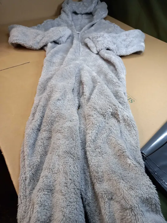 DESIGNER GREY FLUFFY ONESIE - LARGE