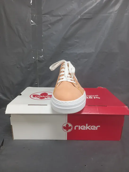 RIEKER PLATFORM TRAINERS APRICOT SIZE 8