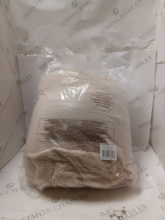 UNBRANDED TEDDY FLEECE NATURAL DUVET SET KING SIZE