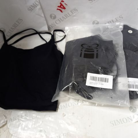 LOT OF 3 WOMENS BLACK PADDED SPORTS ACTIVE CROP VEST - SIZE M