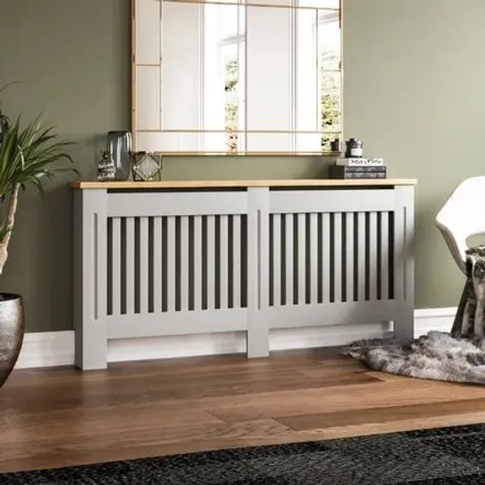 BOXED ARLINGTON LARGE RADIATOR COVER - WHITE/OAK (1 BOX)