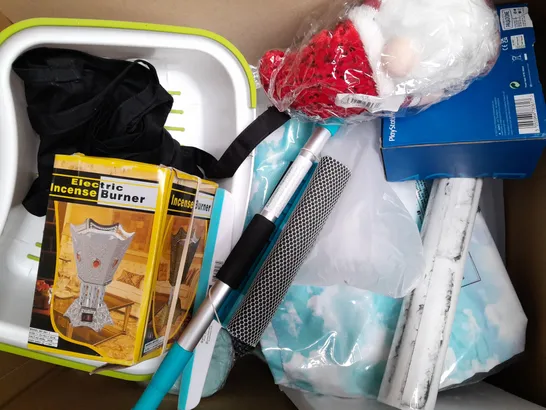 BOX OF APPROXIMATELY 20 ASSORTED HOUSEHOLD ITEMS TO INCLUDE ULTRASONIC AOMA HUMIDIFIER, WINDOW INSULATION KIT, ETC