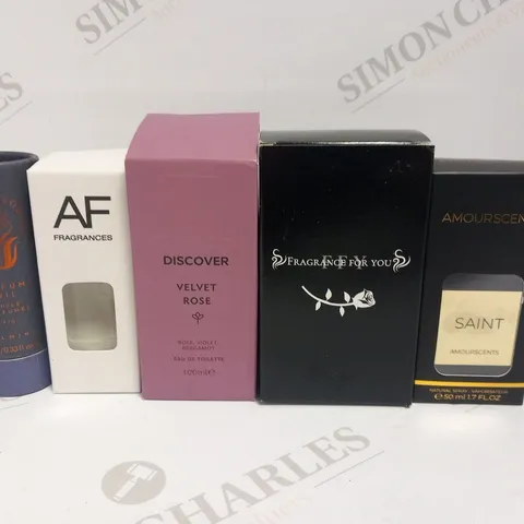 APPROXIMATELY 8 ASSORTED BOXED FRAGRANCES TO INCLUDE; DISCOVER, FRAGRANCES FOR YOU, AMOURSCENTS, AF AND WANDERFLOWER