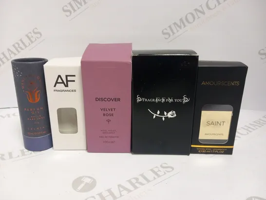 APPROXIMATELY 8 ASSORTED BOXED FRAGRANCES TO INCLUDE; DISCOVER, FRAGRANCES FOR YOU, AMOURSCENTS, AF AND WANDERFLOWER