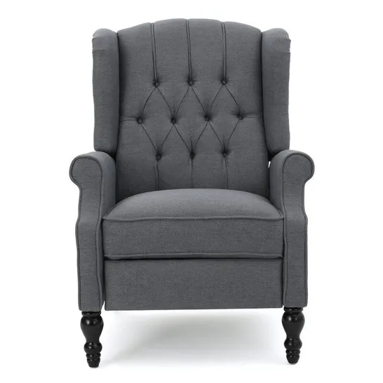 ALBERTINE MANUAL RECLINER CHARCOAL UPHOLSTERY 