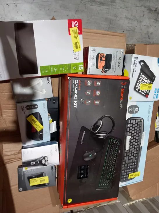 LARGE BOX OF ASSORTED ELECTRICAL GOODS TO INCLUDE;