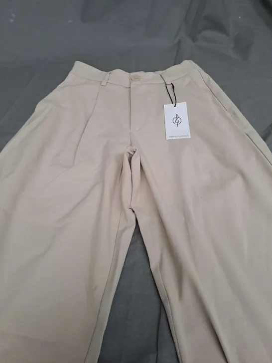 STRADIVARIUS LIGHT BEIGE BAGGY TROUSERS - UK 6