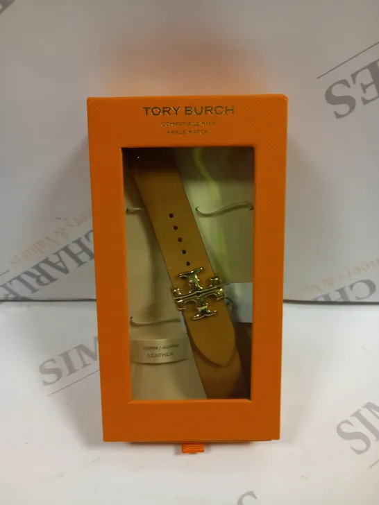 BOXED TORY BUCH TAN STRAP LOGO CLASP APPLE STRAP  RRP £129.99