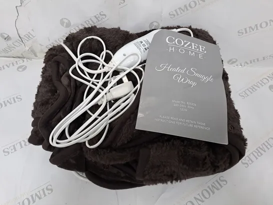 COZEE HOME FAUX FUR HEATED THROW CHOCOLATE