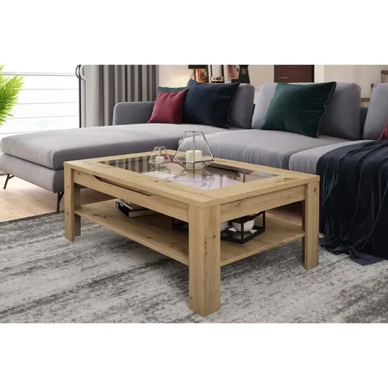 BOXED DESIGNER DASHAWNA COFFEE TABLE WITH STORAGE 