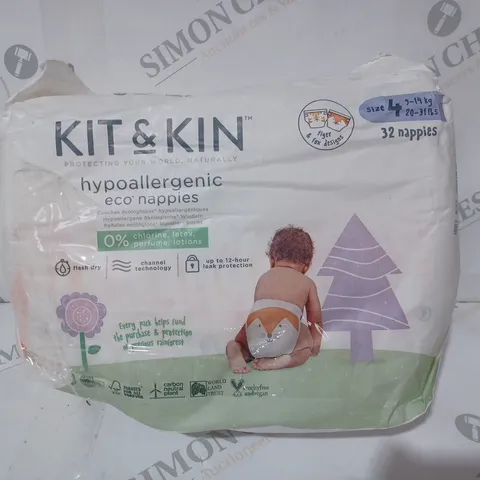 KIT & KIN HYPOALLERGENIC PACK OF 32 ECO NAPPIES 